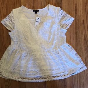 NWT Lane Bryant adorable white lace top
